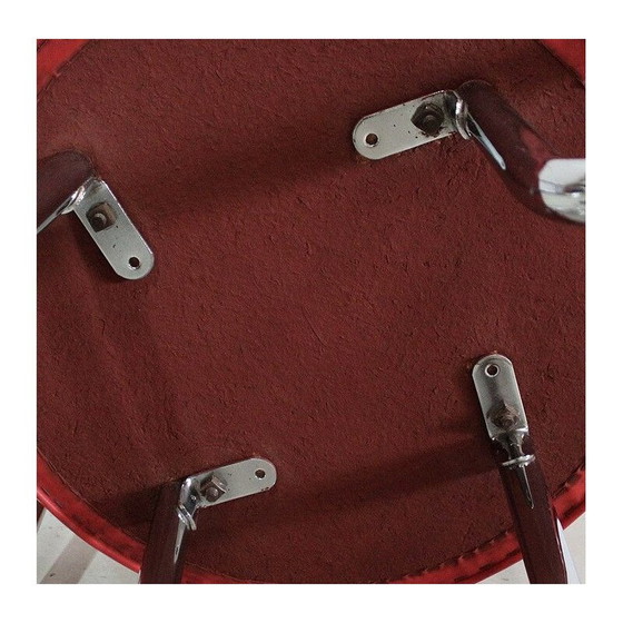 Image 1 of Vintage round chrome-plated metal Bauhaus side table by Thonet, 1940