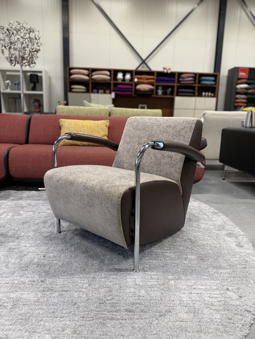 Leolux Scylla Armchair Brown Fabric Leather