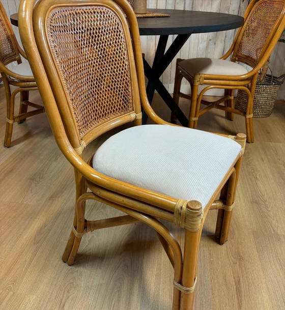 Image 1 of 4 Vintage Chairs Rattan Dining Chairs Beige