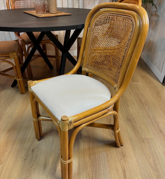 Image 1 of 4 Vintage Chairs Rattan Dining Chairs Beige