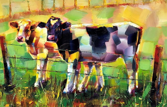 Image 1 of Kalfjes in de wei, Frans Brandsen