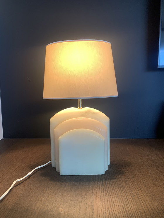 Image 1 of Hollywood regency marble table lamp