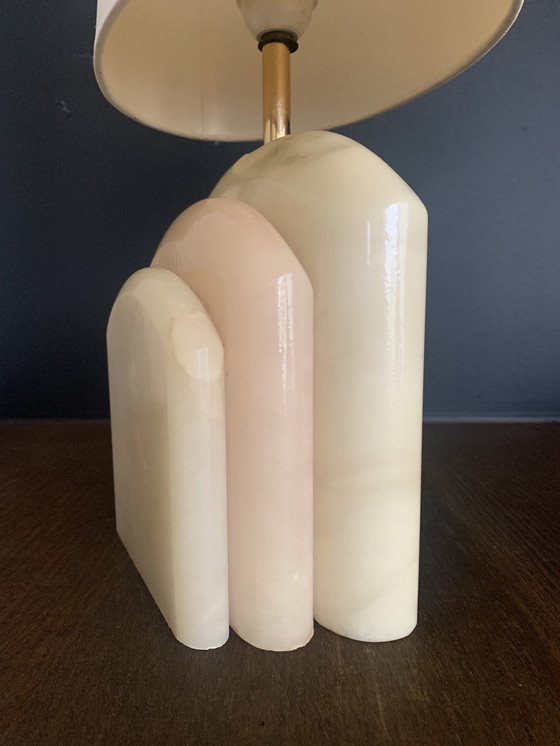 Image 1 of Hollywood regency marble table lamp