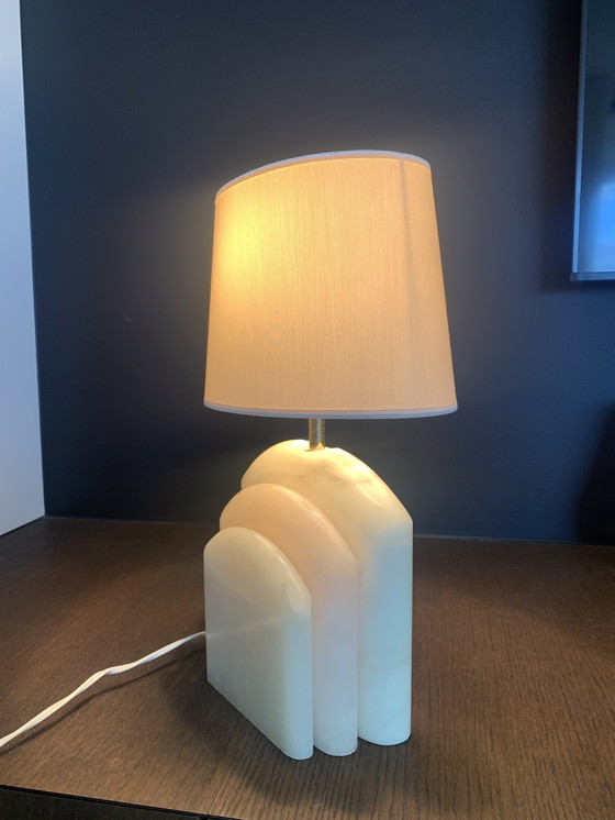 Image 1 of Hollywood regency marble table lamp