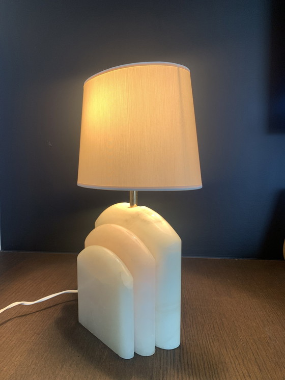 Image 1 of Hollywood regency marble table lamp