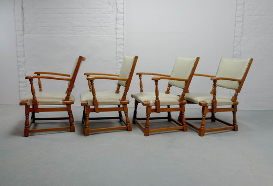 Image 1 of 4 Artifort Dutch Design Style Oak Armchairs by Theo Ruth for Artifort, 1950s