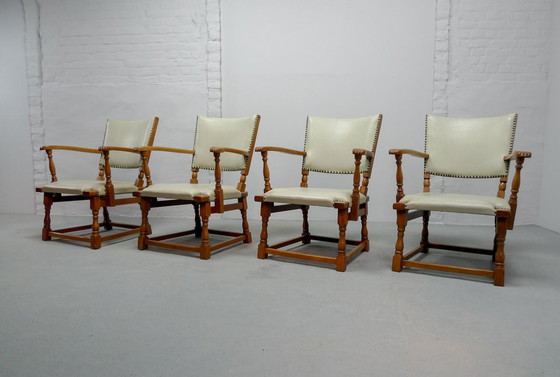 Image 1 of 4 Artifort Dutch Design Style Oak Armchairs by Theo Ruth for Artifort, 1950s