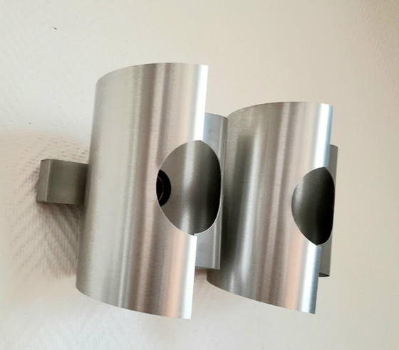 Image 1 of 2x Space Age Wall lights - brushed aluminum