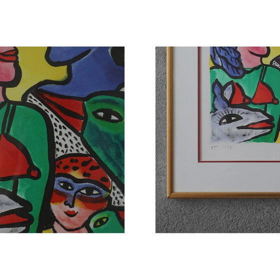 Image 1 of Vintage lithograph by Ulrika Hydman Vallien, 1999