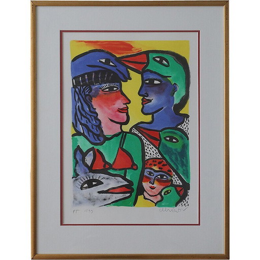 Vintage lithograph by Ulrika Hydman Vallien, 1999