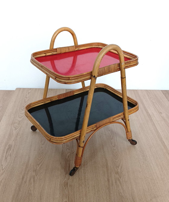 Image 1 of Fifties bamboo trolley / tea trolley