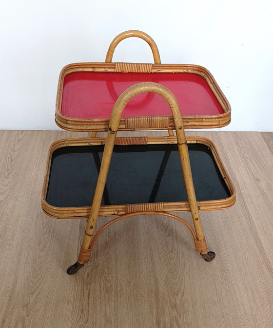 Image 1 of Fifties bamboo trolley / tea trolley