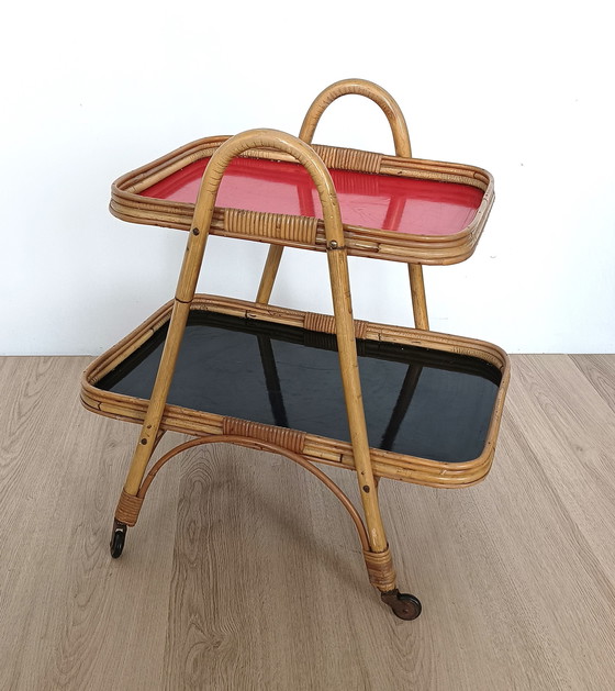 Image 1 of Fifties bamboo trolley / tea trolley