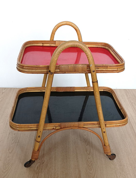 Image 1 of Fifties bamboo trolley / tea trolley