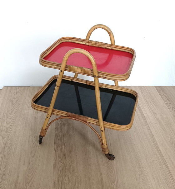 Image 1 of Fifties bamboo trolley / tea trolley