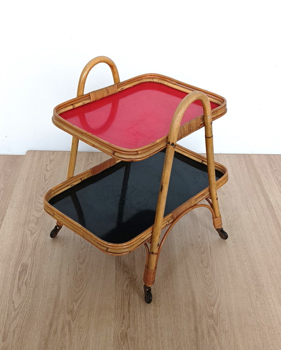 Image 1 of Fifties bamboo trolley / tea trolley