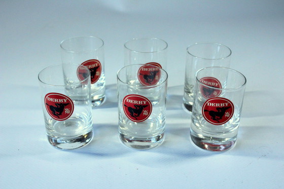 Image 1 of 6 shot glasses Wmf Derby Mouth blown in original box - Vintage from the 70s