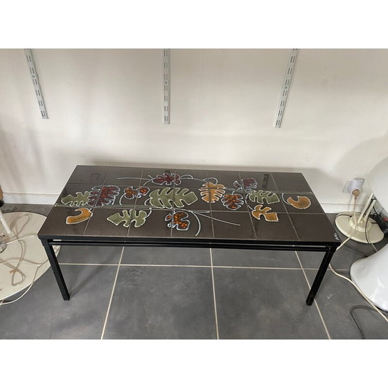 Image 1 of Vintage ceramic and steel coffee table, 1960s