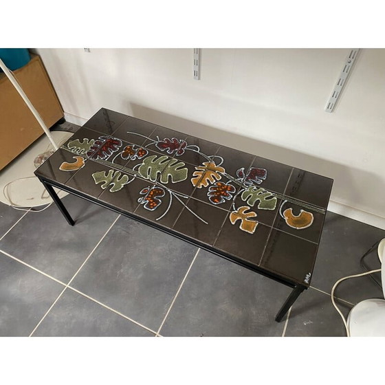 Image 1 of Vintage ceramic and steel coffee table, 1960s