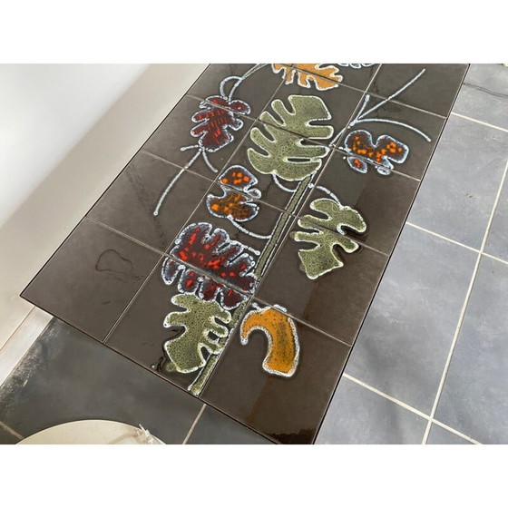 Image 1 of Vintage ceramic and steel coffee table, 1960s