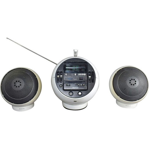 Vintage radio with 2 Weltron 'Space Ball' speakers 2004
