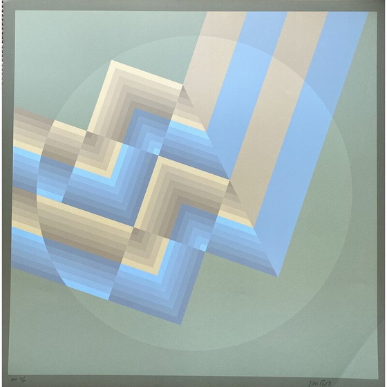 Image 1 of Fotolitografia d'epoca "Tribute to Vasarely" di Jim Bird, Barcellona anni '70