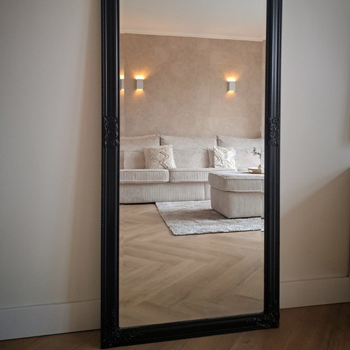 2 Large Black Hotel Chic Mirrors