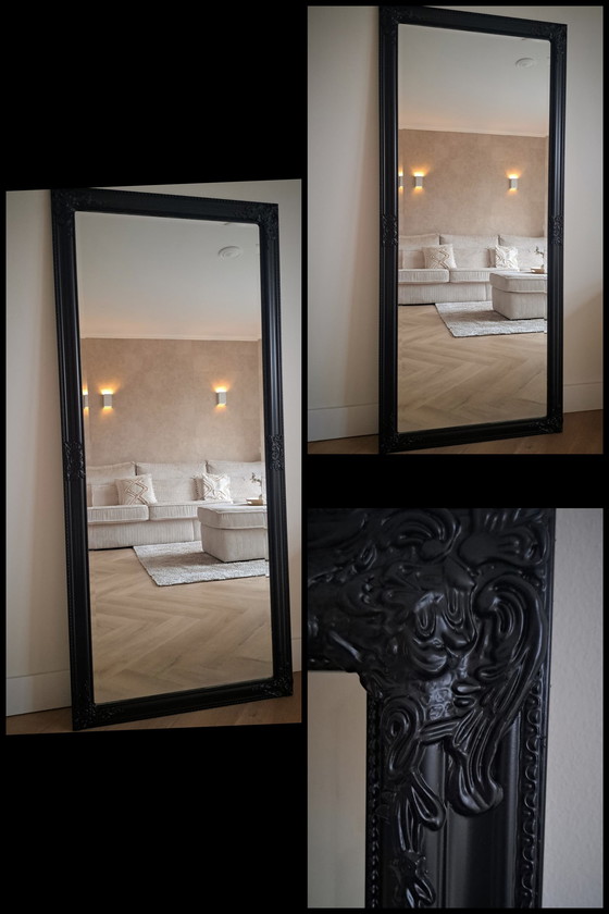 Image 1 of 2 Large Black Hotel Chic Mirrors