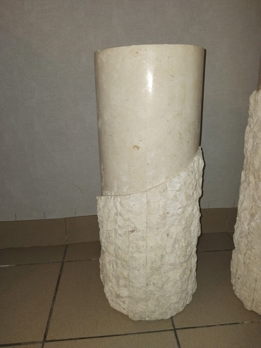 Mid - Century Marble Columns