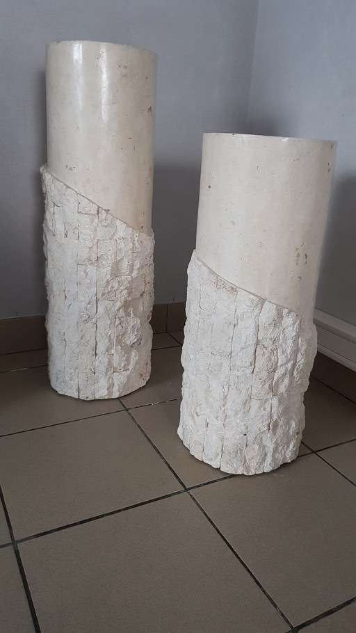 Mid - Century Marble Columns