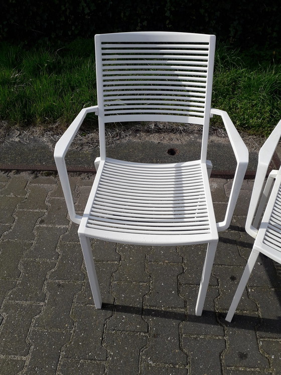 Image 1 of 4 Fast Easy Chairs white stackable