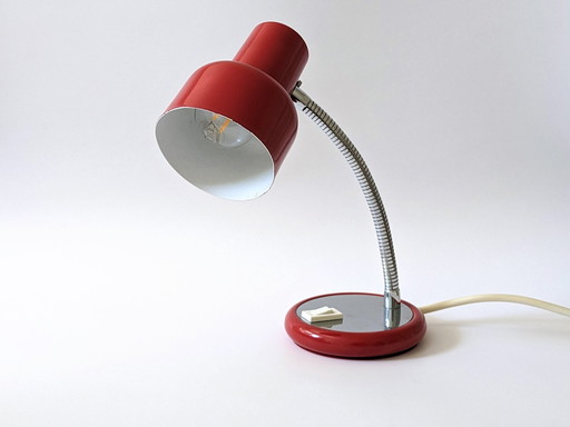 Lampe de bureau rouge et chromée Richard Essig