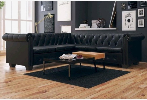 Image 1 of Divano angolare Chesterfield in pelle nuovo