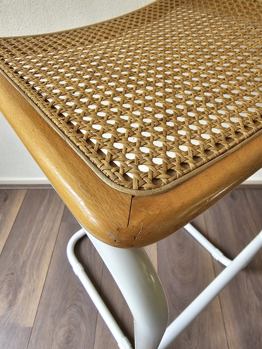 1 Vintage Barstool Webbing White Tube Frame