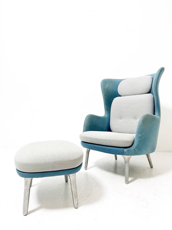 Image 1 of Ro armchair with footstool by Jaime Hayon for Fritz Hansen, Denmark