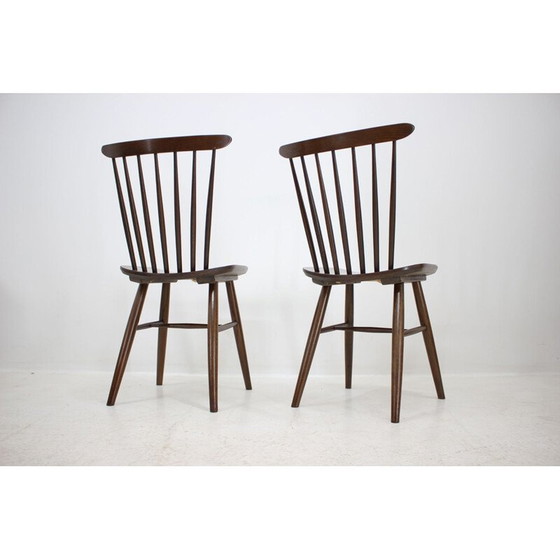 Image 1 of Set of 4 vintage wooden Scandinavian style dinning chairs, 1960