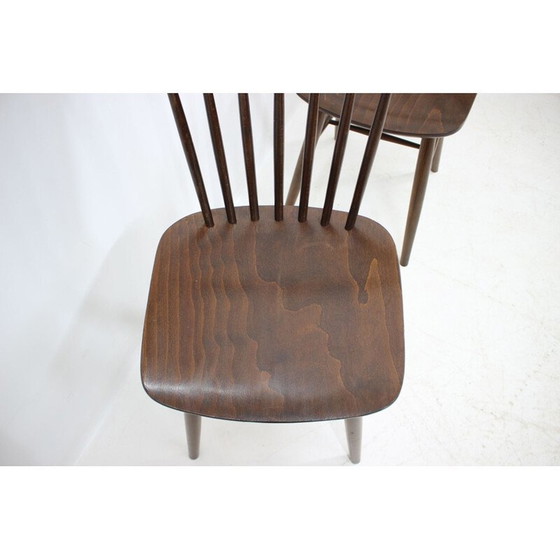 Image 1 of Set of 4 vintage wooden Scandinavian style dinning chairs, 1960