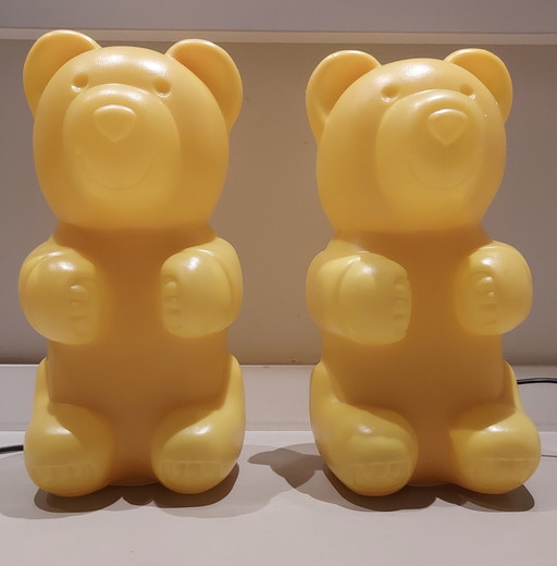 2 pieces Gummi Bear Table Lamp Night Lamp Messow Messow Germany.