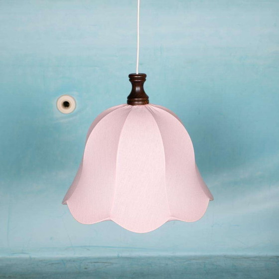 Image 1 of Lampada a sospensione vintage scandinava a forma di tulipano rosa
