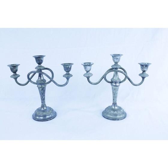 Image 1 of Pair of vintage silver plated candle holders by Ianthe, England
