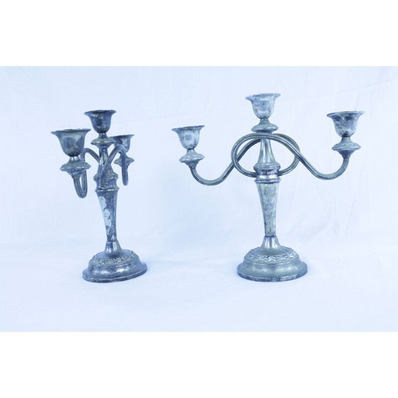 Image 1 of Pair of vintage silver plated candle holders by Ianthe, England