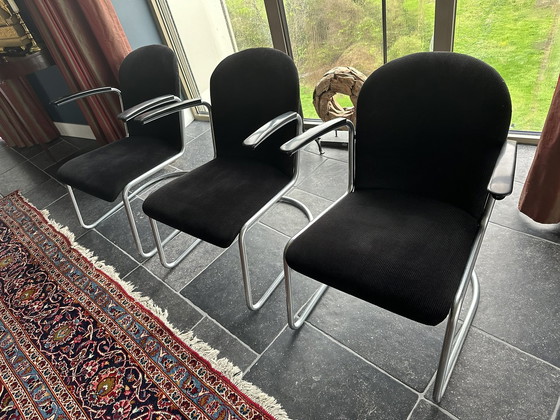 Image 1 of 3x Gispen armchairs 413 L