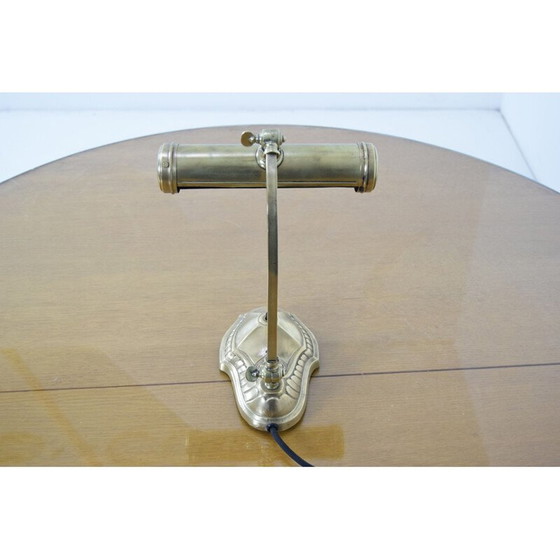 Image 1 of Lampada da tavolo regolabile in ottone in stile art déco, Cecoslovacchia, 1930