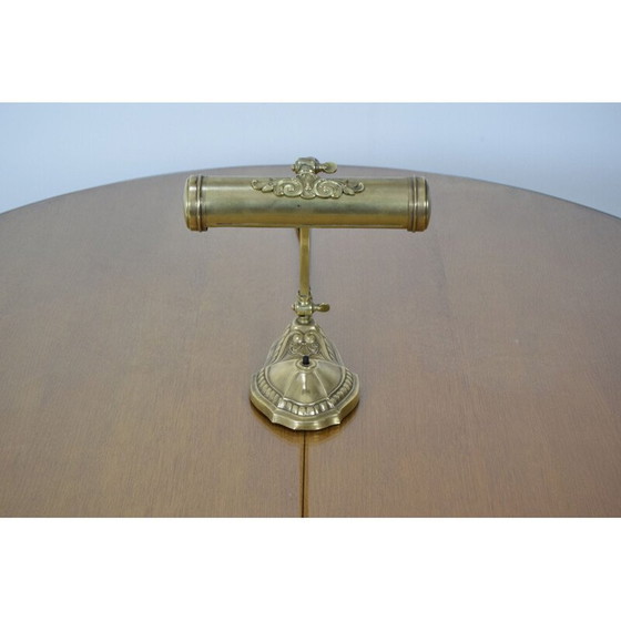 Image 1 of Lampada da tavolo regolabile in ottone in stile art déco, Cecoslovacchia, 1930