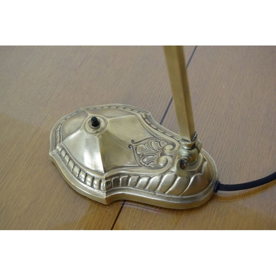 Image 1 of Lampada da tavolo regolabile in ottone in stile art déco, Cecoslovacchia, 1930