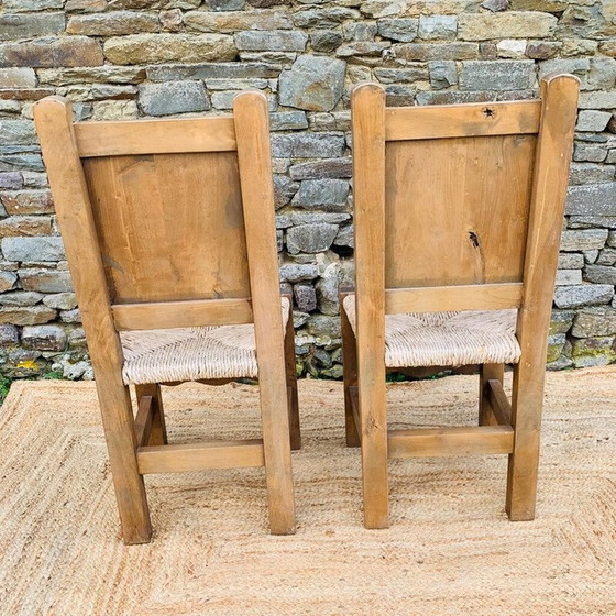 Image 1 of Coppia di sedie vintage in legno e paglia