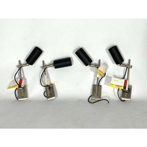 Set of 4 vintage adjustable spotlights model Gloria by Stilux Milano, 1960