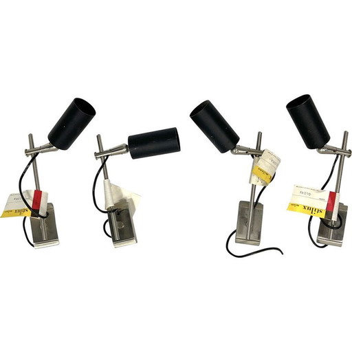 Set of 4 vintage adjustable spotlights model Gloria by Stilux Milano, 1960