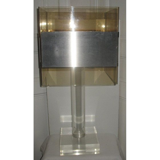 Image 1 of Vintage plexiglass and aluminium lamp, 1970s