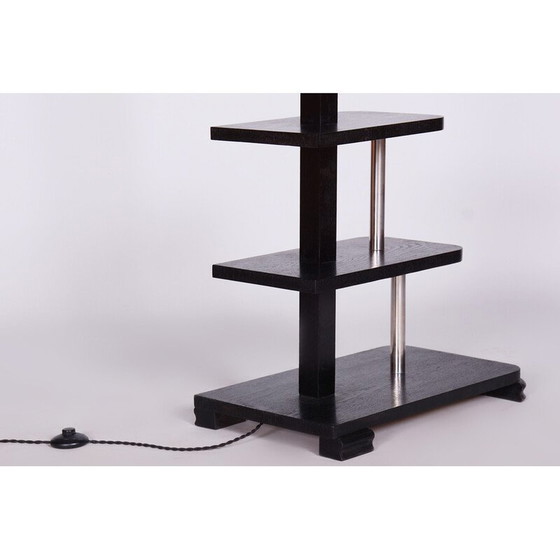 Image 1 of Vintage Art Deco oakwood floor lamp, Czechia 1930s